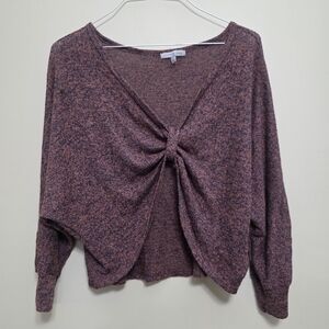 Charlotte Russe Twisted Knot Textured Sweater Ladies Size Large Layering Maroon